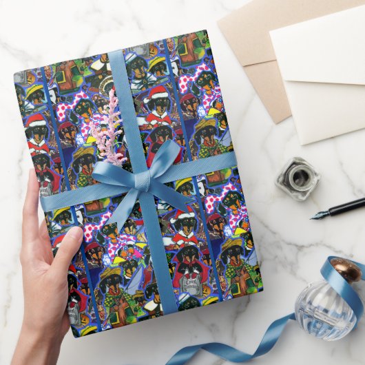 Papier Cadeau Dessins animés de teckel (Cadeaux)