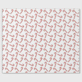 Papier Cadeau Dessins De sucre de canne En Blanc Vert Rouge (Plat)