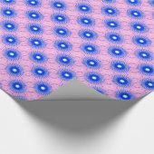 Papier Cadeau dessus de pissenlit bleu sur papier rose (Coin)