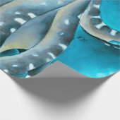 Papier Cadeau Détails de l'aquarelle bleue octopus (Coin)