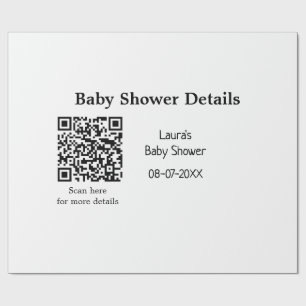 Papier Cadeau DÉTAILS DU baby shower QR SCAN CODE RU MODERNE MIN