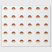 Papier Cadeau Deutschland Mund mit Flagge (Plat)