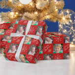 Papier Cadeau Deux cadres photo Flocon de neige Rouge Joyeux Noë<br><div class="desc">Ce papier cadeau de Noël offre un arrière - plan rouge avec deux cadres photo pour vos photos de famille préférées. L'arrière - plan rouge est accentué d'un flocon de neige blanc et de texte personnalisé pour un message et votre nom.</div>