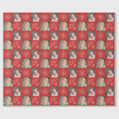 Papier Cadeau Deux cadres photo Flocon de neige Rouge Joyeux Noë (Plat)