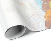 Papier Cadeau Deux Cerfs Rouges Et Blancs Dans La Découpage De L (Coin rond)