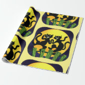 Papier Cadeau Deux chats noirs (Déroulé)