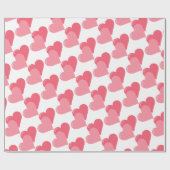 Papier Cadeau Deux Coeurs roses (Plat)