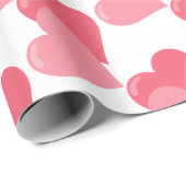 Papier Cadeau Deux Coeurs roses (Coin rond)