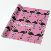 Papier Cadeau Deux Flamingos Noël (Déroulé)