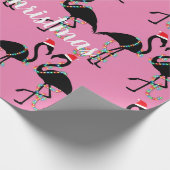 Papier Cadeau Deux Flamingos Noël (Coin)