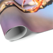 Papier Cadeau Deux Fleurs Extraordinaires Sakura. Rose, Arrière  (Coin rond)