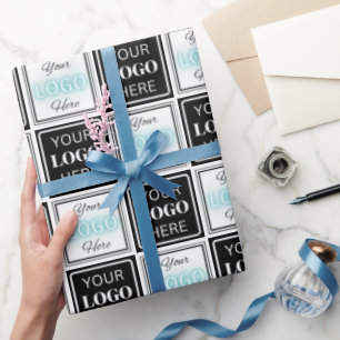 Papier Cadeau Deux logos événement blanc simple fond