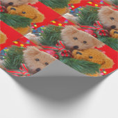 Papier Cadeau Deux nounours avec verdure et arc (Coin)