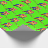 Papier Cadeau Deux perroquets sur une perche (Coin)