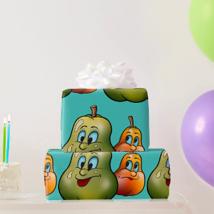 Papier Cadeau Deux Poires Heureuses