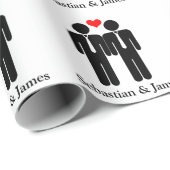 Papier Cadeau Deux Salles En Mariage Cravate Personnalisable (Coin rond)