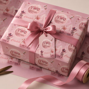 Papier Cadeau Deux Vers La Lune Anniversaire