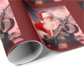 Papier Cadeau Deuxième amendement Père Noël Funny Christmas (Coin rond)