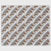 Papier Cadeau Deuxième anniversaire avec le plante de coton (Plat)