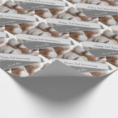 Papier Cadeau Deuxième anniversaire avec le plante de coton (Coin)