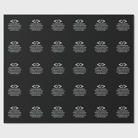 Papier Cadeau Développeur de code programmeur Développeur (Plat)