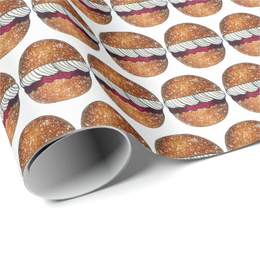 Papier Cadeau Devonshire Split Cream Jam Tea British Bakou Bake (Coin rond)