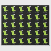 Papier Cadeau Di-no-saur Dinosaure Drôle Puns Dark BG (Plat)