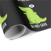 Papier Cadeau Di-no-saur Dinosaure Drôle Puns Dark BG (Coin rond)