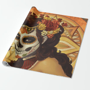Papier Cadeau Dia De Los Muertos Throw Pillow