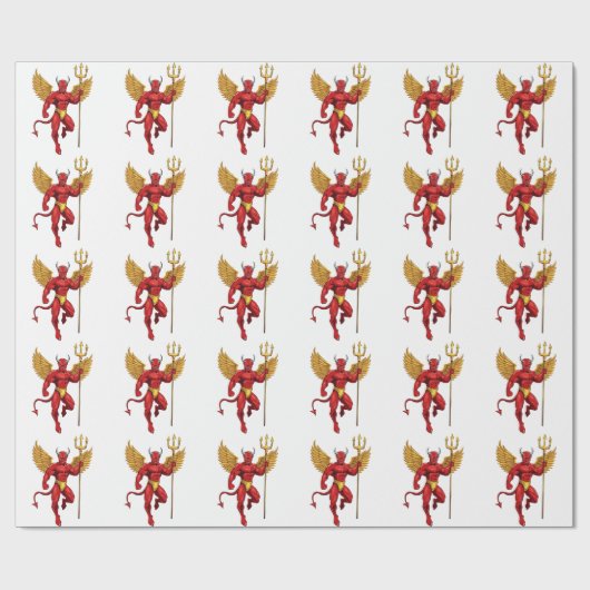 Papier Cadeau Diable avec trident (Plat)