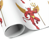 Papier Cadeau Diable avec trident (Coin rond)
