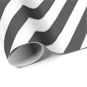 Papier Cadeau Diagonal black and white stripes  pattern (Coin rond)
