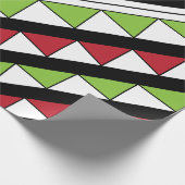 Papier Cadeau Diagonal Grandes Vert Rouge Triangles Motif (Coin)