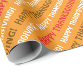 Papier cadeau diagonal Joyeux Thanksgiving (Coin rond)