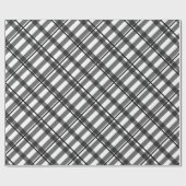 Papier Cadeau Diagonal noir blanc Plaid Motif cadeau de Noël (Plat)