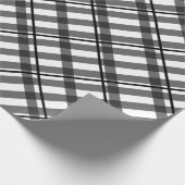 Papier Cadeau Diagonal noir blanc Plaid Motif cadeau de Noël (Coin)