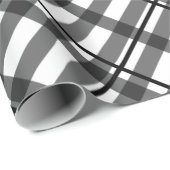 Papier Cadeau Diagonal noir blanc Plaid Motif cadeau de Noël (Coin rond)