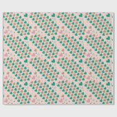 Papier Cadeau Diagonal Pixel Heart Pattern (Plat)