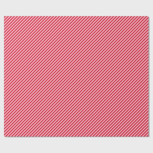 Papier Cadeau Diagonal Striped Pattern Red Pink Medium Stripe (Plat)