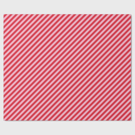 Papier Cadeau Diagonal Striped Pattern Red Pink Wide Stripe (Plat)