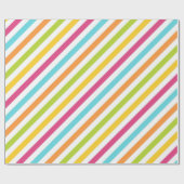 Papier Cadeau Diagonal stripes in vibrant colors (Plat)