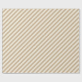 Papier Cadeau Diagonal Stripes Noël Beige Off Blanc (Plat)