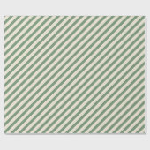 Papier Cadeau Diagonal Stripes Noël Sage Off Blanc (Plat)