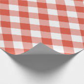 Papier Cadeau Diagonale orange et blanche En vichy plaid (Coin)