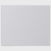 Papier Cadeau Diagonale rose, bleu et blanc (Plat)