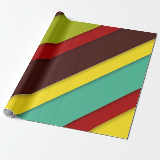 Papier Cadeau Diagonales multicolores (Déroulé)