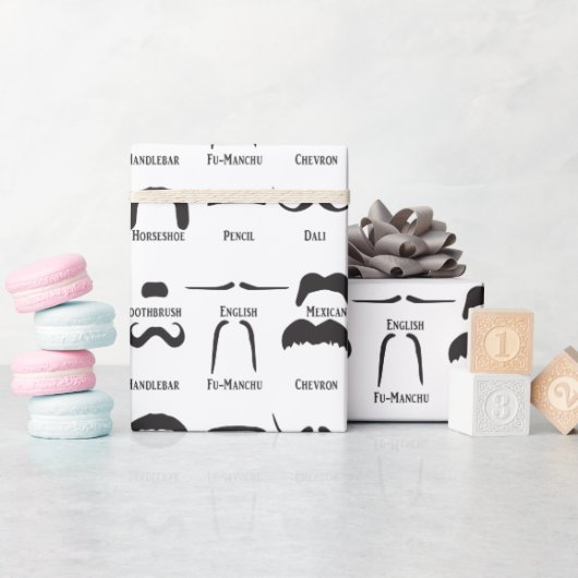 Papier Cadeau Diagramme de la Moustache drôle du cool (Baby Shower)