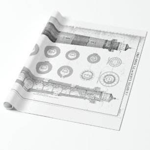 Papier Cadeau Diagramme du phare de l'île de Bodie vintage