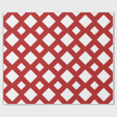 Papier Cadeau Diamant blanc, Bordure rouge gras (Plat)