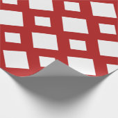 Papier Cadeau Diamant blanc, Bordure rouge gras (Coin)